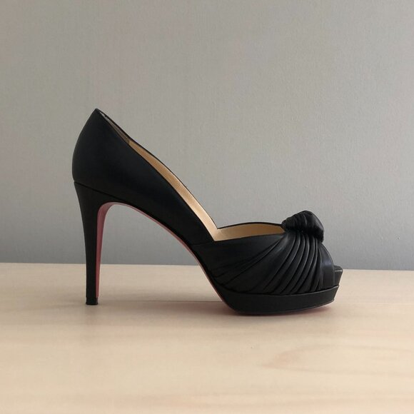 Christian Louboutin Jenny Knot Peep Toe Platform Pumps Size 37 - Picture 2 of 6